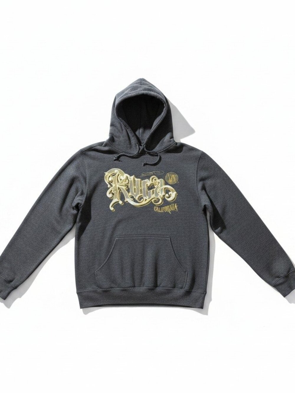 RVCA Charcoal Grey Hoodie Medium Soft Fleece Lined